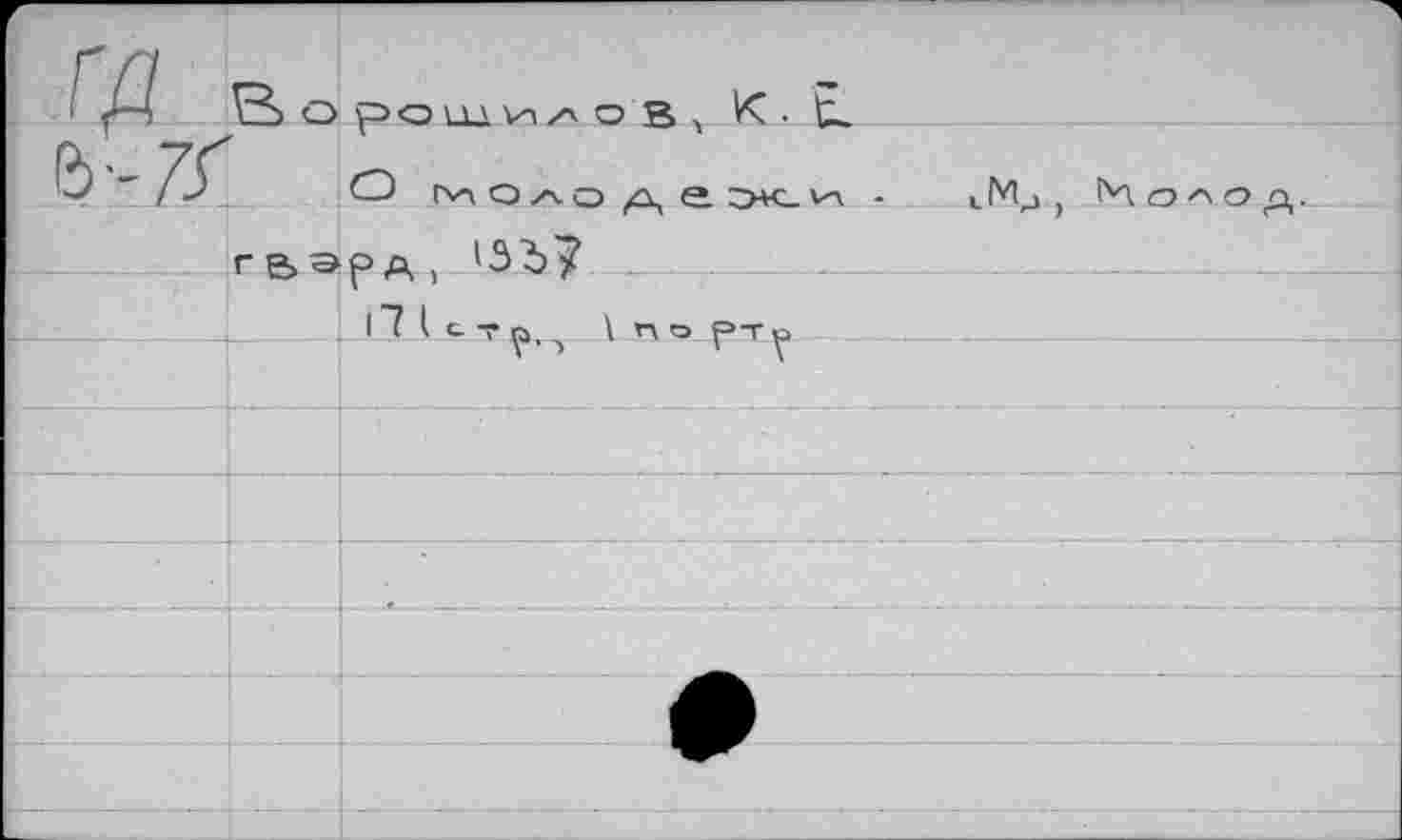 ﻿s	ЕЬ о	рошилоВ , К. t.
&-Д		О (v\ о о е. ;ж_	. L , 14 о о д.
	rg>a	р д 13 ъ 7
		. 1 "î 1 с- т га \noP-Tp
		
		
		
		
		
		
		
		